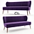 Luxurious Visconti Velvet Twin Sofa 3D model small image 1