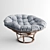 Cozy Taupe Papasan Chair 3D model small image 1