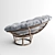 Cozy Taupe Papasan Chair 3D model small image 2