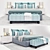 Sleek and Chic Modern Bed 3D model small image 1