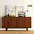 Modern Walnut Sideboard: Scandinavian Design 3D model small image 1