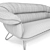 Elegant 3-Seater Sofa Fly 3D model small image 3