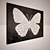 Silvery Wings: Black Butterfly Art 3D model small image 2