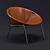 Sleek Leather Sling Chair 3D model small image 1