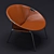 Sleek Leather Sling Chair 3D model small image 2