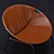 Sleek Leather Sling Chair 3D model small image 3