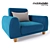 Stylish Amsterdam Armchair 3D model small image 1
