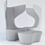 Sleek Cappellini Drum Chair 3D model small image 3