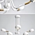 Modern White Curved 8-Light Stix Chandelier 3D model small image 2