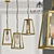 Industrial Brass Pendant Chandelier 3D model small image 1