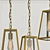 Industrial Brass Pendant Chandelier 3D model small image 2