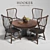 Sanctuary Spindle Back Dining Set with Ebony Table & Chairs 3D model small image 1