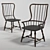 Sanctuary Spindle Back Dining Set with Ebony Table & Chairs 3D model small image 2