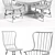 Sanctuary Spindle Back Dining Set with Ebony Table & Chairs 3D model small image 3