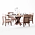 Modern Italian Siena Chair & Star Dining Table 3D model small image 1