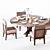 Modern Italian Siena Chair & Star Dining Table 3D model small image 2