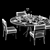 Modern Italian Siena Chair & Star Dining Table 3D model small image 3