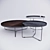 Sleek Steel Coffee Table with Multiple Top Finishes 3D model small image 1