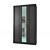 Verdi Three-door Wardrobe - Mahogany Finish 3D model small image 1