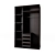 Verdi Three-door Wardrobe - Mahogany Finish 3D model small image 3