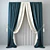 Title: Two-tone Brush-tied Curtains 3D model small image 1