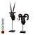 Graceful Antelope and Majestic Ram Statuettes 3D model small image 1