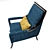Elegant Tobacco Rosewood Armchair 3D model small image 3