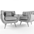 Retro Papaya Armchair: Mid Century Modern Flair 3D model small image 3