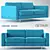 Sleek Getama Century 2 Sofa 3D model small image 1