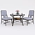 Elegant Nueva Dining Set 3D model small image 1