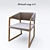 Elegant Walnut Armchair 3D model small image 1