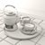 Exquisite Arabic Tea Set 3D model small image 3