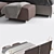 Luxury Flexform Cestone Bed 3D model small image 3