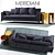 Velvet Louis Up Sofa - Meridiani 3D model small image 1