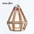 Title: ZUID Eikenhouten Koperen Geometrische Lamp 3D model small image 1