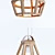 Title: ZUID Eikenhouten Koperen Geometrische Lamp 3D model small image 2