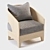 Elegant Oasis Jil Armchair 3D model small image 1