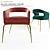 Luxurious Velvet Ellen Dining Chair 3D model small image 1