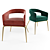 Luxurious Velvet Ellen Dining Chair 3D model small image 2