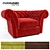 Elegant London Chesterfield Armchair 3D model small image 1