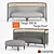 Elegant Targa 200 Lounge Set 3D model small image 1