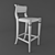 Modern Bar Stool: 3D Model & Vray Render 3D model small image 2