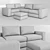 Kessada Prada Modular Sofa 3D model small image 3