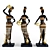 African Lady Figurine Trio 3D model small image 1