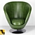 Green Tango Lounge Chair: Sleek Elegance 3D model small image 2