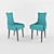 Stylish Turquoise Chair 3D model small image 3
