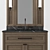 Dark Wood 90cm Bathroom Vanity 3D model small image 3