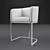 Sleek Steel Frame Leather Armchair 3D model small image 2