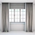 Roman-inspired Modern Window Curtains 3D model small image 1