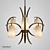 Bronze Curved Frame Chandelier 3D model small image 1